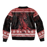Christmas Wales Celtic Bomber Jacket Welsh Dragon Nadolig Llawen - Wonder Print Shop