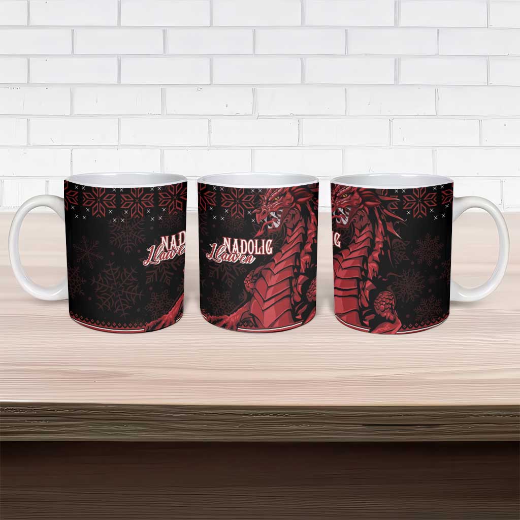 Christmas Wales Celtic Ceramic Mug Welsh Dragon Nadolig Llawen - Wonder Print Shop