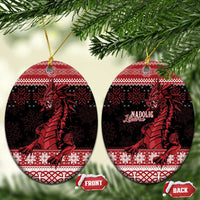 Christmas Wales Celtic Ceramic Ornament Welsh Dragon Nadolig Llawen - Wonder Print Shop