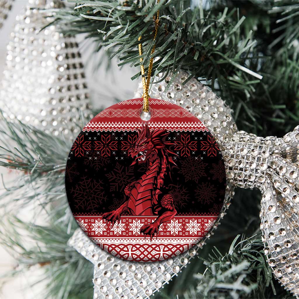 Christmas Wales Celtic Ceramic Ornament Welsh Dragon Nadolig Llawen - Wonder Print Shop