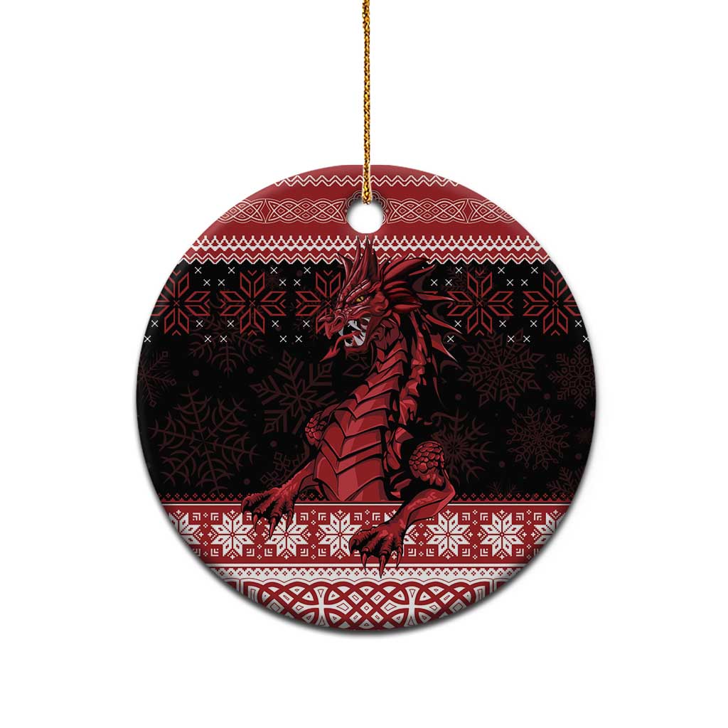 Christmas Wales Celtic Ceramic Ornament Welsh Dragon Nadolig Llawen - Wonder Print Shop