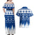 Finland Christmas Hannunvaakuna Tattoo Couples Matching Off Shoulder Maxi Dress and Hawaiian Shirt Hyvaa Joulua - Flag Color LT7 - Wonder Print Shop