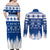 Finland Christmas Hannunvaakuna Tattoo Couples Matching Off Shoulder Maxi Dress and Long Sleeve Button Shirt Hyvaa Joulua - Flag Color LT7 - Wonder Print Shop