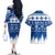 Finland Christmas Hannunvaakuna Tattoo Couples Matching Off The Shoulder Long Sleeve Dress and Hawaiian Shirt Hyvaa Joulua - Flag Color LT7 - Wonder Print Shop