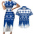 Finland Christmas Hannunvaakuna Tattoo Couples Matching Short Sleeve Bodycon Dress and Hawaiian Shirt Hyvaa Joulua - Flag Color LT7 - Wonder Print Shop