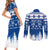 Finland Christmas Hannunvaakuna Tattoo Couples Matching Short Sleeve Bodycon Dress and Long Sleeve Button Shirt Hyvaa Joulua - Flag Color LT7 - Wonder Print Shop