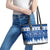 Finland Christmas Hannunvaakuna Tattoo Leather Tote Bag Hyvaa Joulua - Flag Color - Wonder Print Shop