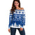 Finland Christmas Hannunvaakuna Tattoo Off Shoulder Sweater Hyvaa Joulua - Flag Color - Wonder Print Shop