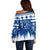 Finland Christmas Hannunvaakuna Tattoo Off Shoulder Sweater Hyvaa Joulua - Flag Color - Wonder Print Shop