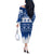 Finland Christmas Hannunvaakuna Tattoo Off The Shoulder Long Sleeve Dress Hyvaa Joulua - Flag Color - Wonder Print Shop