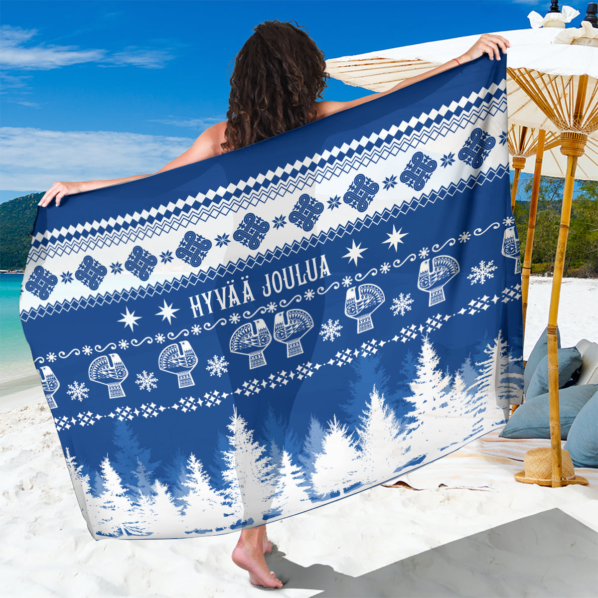 finland-christmas-hannunvaakuna-tattoo-sarong-hyvaa-joulua-flag-color