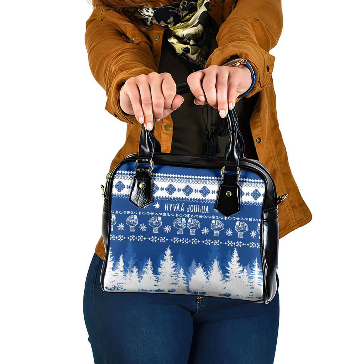 finland-christmas-hannunvaakuna-tattoo-shoulder-handbag-hyvaa-joulua-flag-color