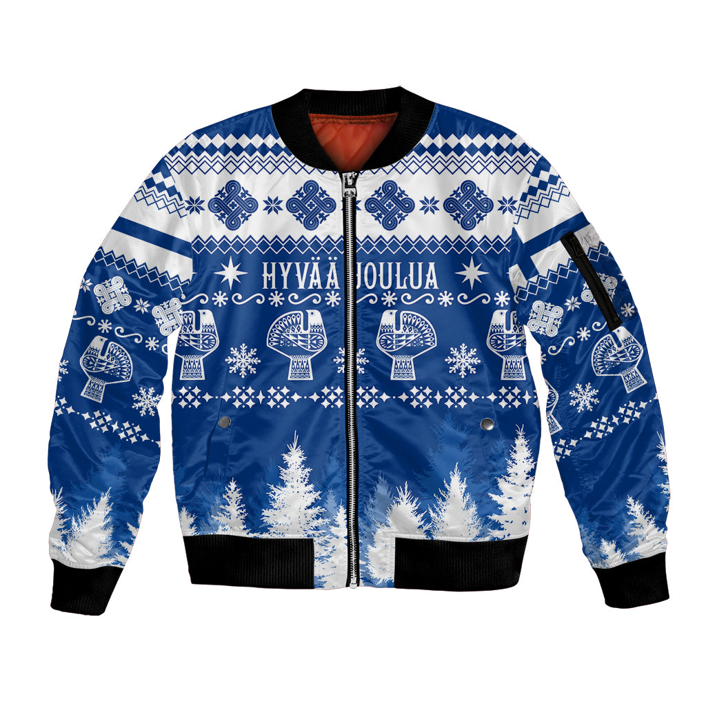 finland-christmas-hannunvaakuna-tattoo-sleeve-zip-bomber-jacket-hyvaa-joulua-flag-color