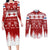 Finland Christmas Hannunvaakuna Tattoo Couples Matching Long Sleeve Bodycon Dress and Long Sleeve Button Shirt Hyvaa Joulua - Red LT7 - Wonder Print Shop