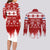 Finland Christmas Hannunvaakuna Tattoo Couples Matching Long Sleeve Bodycon Dress and Long Sleeve Button Shirt Hyvaa Joulua - Red LT7 - Wonder Print Shop