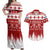 Finland Christmas Hannunvaakuna Tattoo Couples Matching Off Shoulder Maxi Dress and Hawaiian Shirt Hyvaa Joulua - Red LT7 - Wonder Print Shop