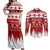 Finland Christmas Hannunvaakuna Tattoo Couples Matching Off Shoulder Maxi Dress and Long Sleeve Button Shirt Hyvaa Joulua - Red LT7 - Wonder Print Shop