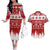 Finland Christmas Hannunvaakuna Tattoo Couples Matching Off The Shoulder Long Sleeve Dress and Hawaiian Shirt Hyvaa Joulua - Red LT7 - Wonder Print Shop