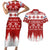 Finland Christmas Hannunvaakuna Tattoo Couples Matching Short Sleeve Bodycon Dress and Hawaiian Shirt Hyvaa Joulua - Red LT7 - Wonder Print Shop