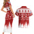 Finland Christmas Hannunvaakuna Tattoo Couples Matching Short Sleeve Bodycon Dress and Hawaiian Shirt Hyvaa Joulua - Red LT7 - Wonder Print Shop