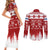 Finland Christmas Hannunvaakuna Tattoo Couples Matching Short Sleeve Bodycon Dress and Long Sleeve Button Shirt Hyvaa Joulua - Red LT7 - Wonder Print Shop