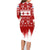 Finland Christmas Hannunvaakuna Tattoo Family Matching Long Sleeve Bodycon Dress and Hawaiian Shirt Hyvaa Joulua - Red LT7 - Wonder Print Shop