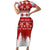 Finland Christmas Hannunvaakuna Tattoo Family Matching Short Sleeve Bodycon Dress and Hawaiian Shirt Hyvaa Joulua - Red - Wonder Print Shop