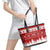 Finland Christmas Hannunvaakuna Tattoo Leather Tote Bag Hyvaa Joulua - Red - Wonder Print Shop