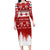 Finland Christmas Hannunvaakuna Tattoo Long Sleeve Bodycon Dress Hyvaa Joulua - Red - Wonder Print Shop