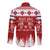 Finland Christmas Hannunvaakuna Tattoo Long Sleeve Button Shirt Hyvaa Joulua - Red - Wonder Print Shop