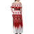 Finland Christmas Hannunvaakuna Tattoo Off Shoulder Maxi Dress Hyvaa Joulua - Red - Wonder Print Shop