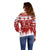 Finland Christmas Hannunvaakuna Tattoo Off Shoulder Sweater Hyvaa Joulua - Red - Wonder Print Shop