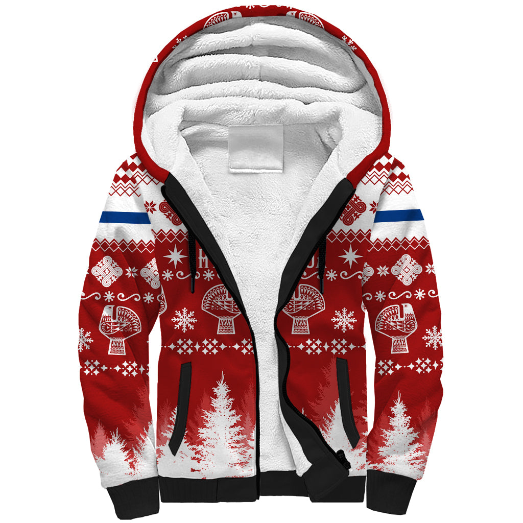 finland-christmas-hannunvaakuna-tattoo-sherpa-hoodie-hyvaa-joulua-red