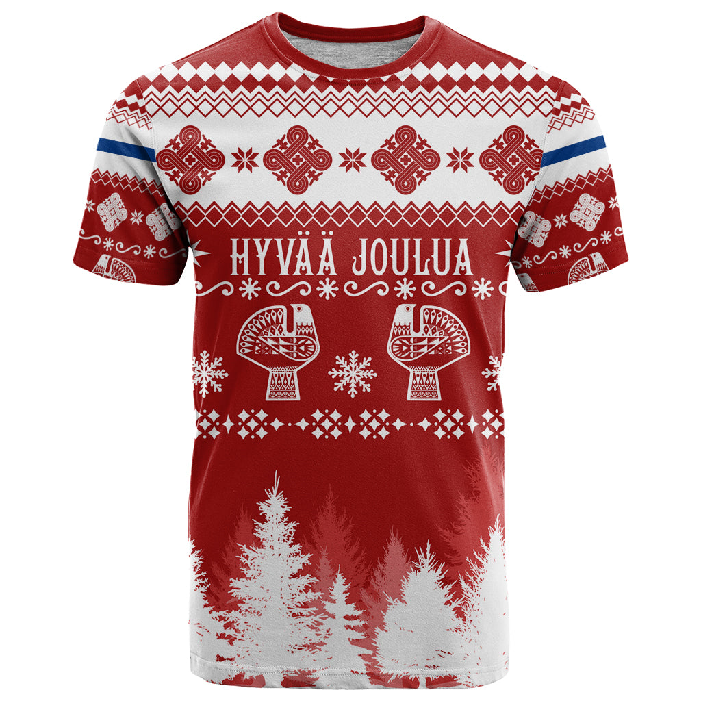 finland-christmas-hannunvaakuna-tattoo-t-shirt-hyvaa-joulua-red