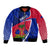 Personalised Haiti Independence Anniversary Bomber Jacket Mix Hibiscus - Flag Color LT7 - Wonder Print Shop