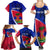 Personalised Haiti Independence Anniversary Family Matching Summer Maxi Dress and Hawaiian Shirt Mix Hibiscus - Flag Color - Wonder Print Shop