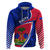 Personalised Haiti Independence Anniversary Zip Hoodie Mix Hibiscus - Flag Color - Wonder Print Shop