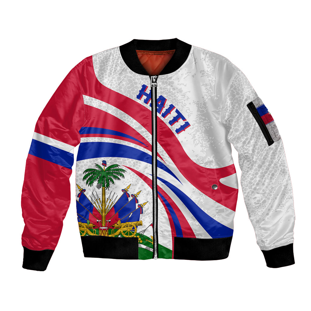 Haiti Independence Anniversary Sleeve Zip Bomber Jacket Ayiti Basic Style - Wonder Print Shop