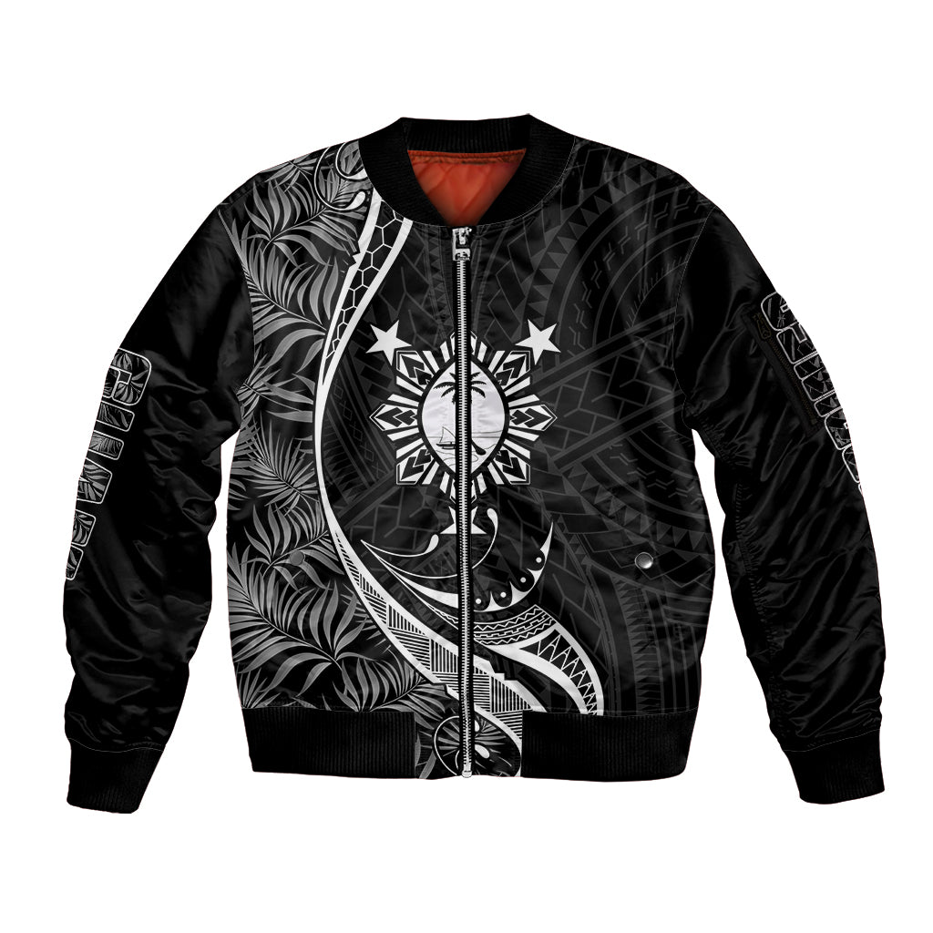 Personalised Philippines Mix Guam Sleeve Zip Bomber Jacket Tropical Style - Wonder Print Shop