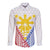 Personalised Philippines Mix Guam Long Sleeve Button Shirt Filipino Flag Style - Wonder Print Shop