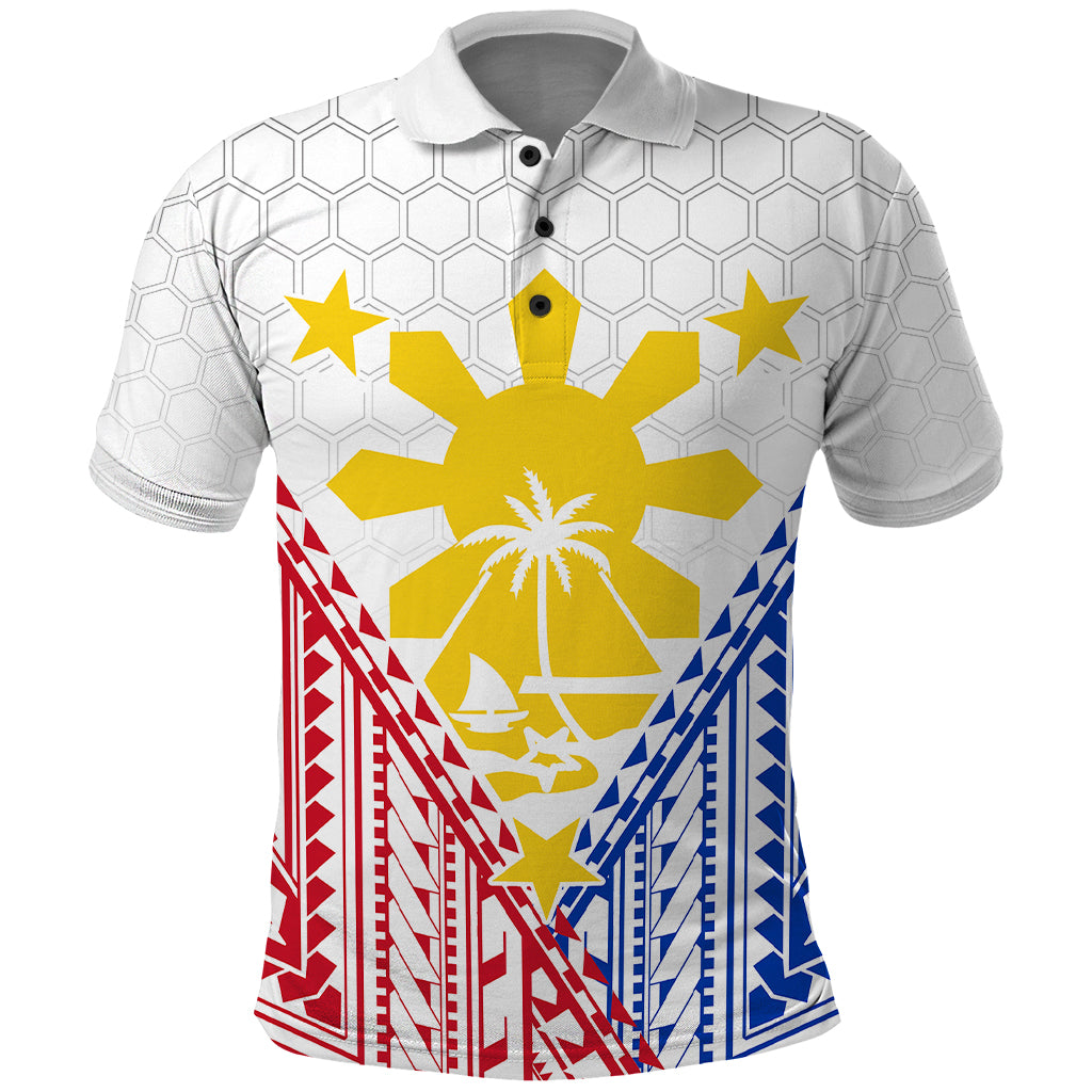 Personalised Philippines Mix Guam Polo Shirt Filipino Flag Style - Wonder Print Shop