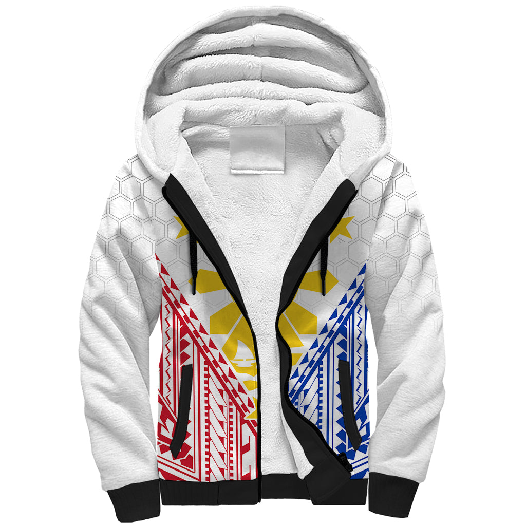 Personalised Philippines Mix Guam Sherpa Hoodie Filipino Flag Style - Wonder Print Shop