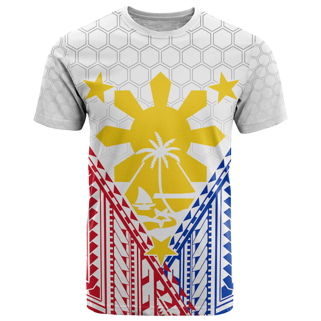 Personalised Philippines Mix Guam T Shirt Filipino Flag Style - Wonder Print Shop