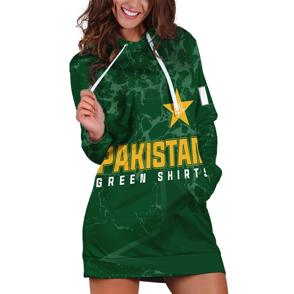 Personalised Pakistan Women Cricket Hoodie Dress Marble Patterns - Wonder Print Shop