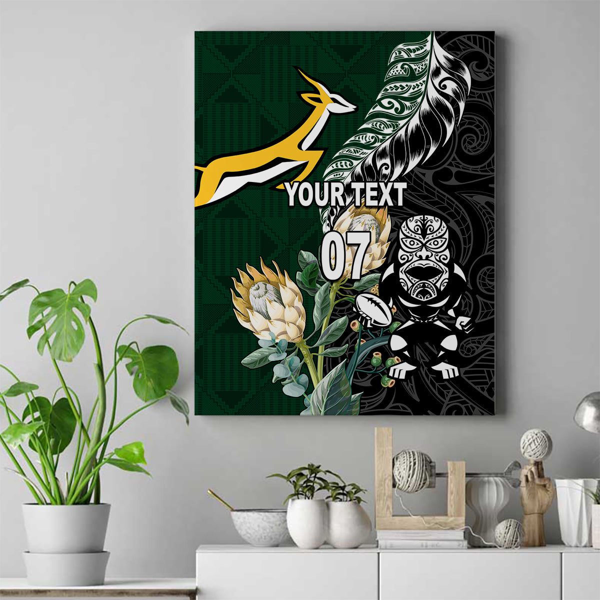 Custom South Africa Mix New Zealand Rugby 2023 Canvas Wall Art World Cup Greatest Rivalry LT7 - Wonder Print Shop