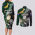 Custom South Africa Mix New Zealand Rugby 2023 Couples Matching Long Sleeve Bodycon Dress and Long Sleeve Button Shirt World Cup Greatest Rivalry LT7 - Wonder Print Shop