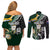 Custom South Africa Mix New Zealand Rugby 2023 Couples Matching Off Shoulder Short Dress and Long Sleeve Button Shirt World Cup Greatest Rivalry LT7 - Wonder Print Shop