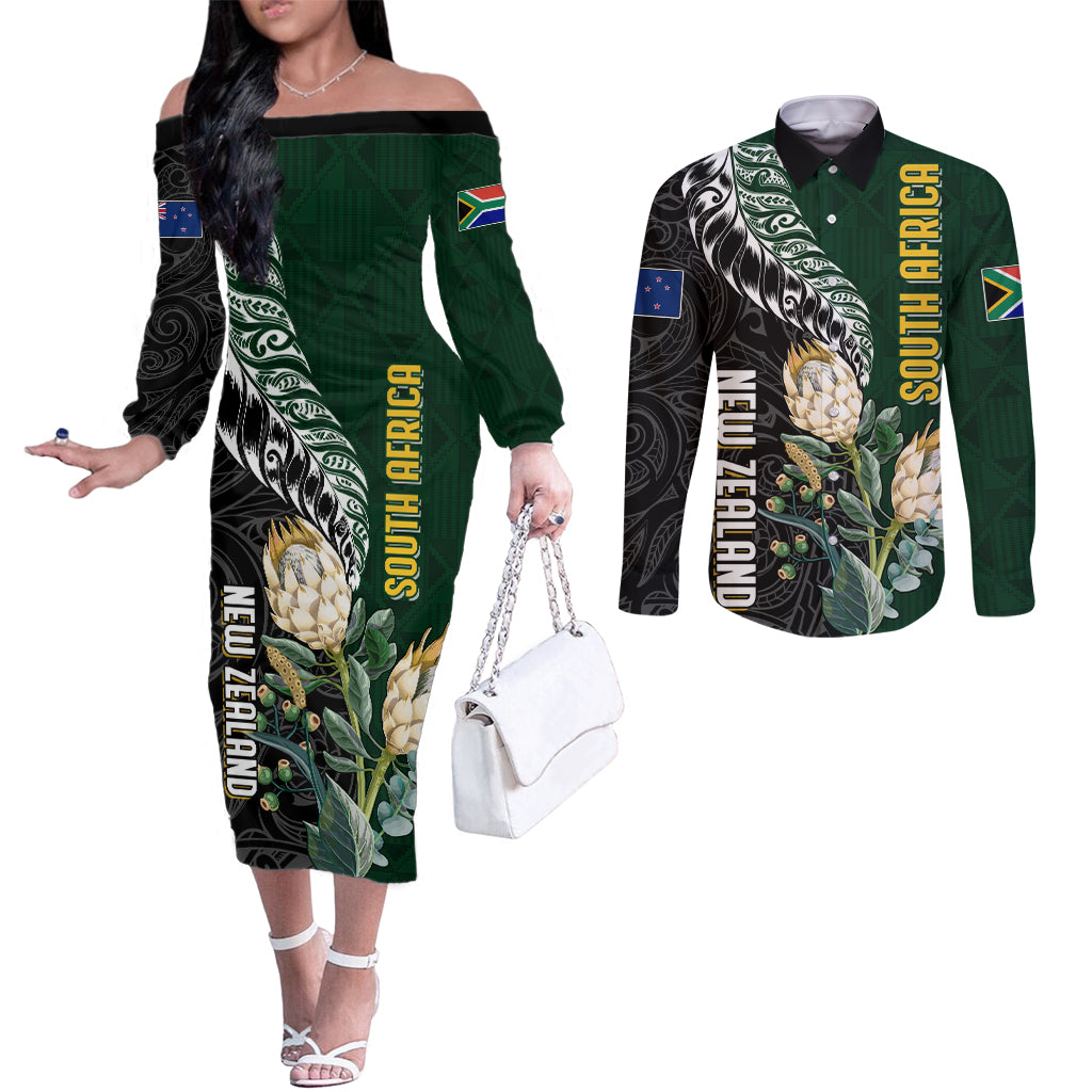 custom-south-africa-mix-new-zealand-rugby-2023-couples-matching-off-the-shoulder-long-sleeve-dress-and-long-sleeve-button-shirt-world-cup-greatest-rivalry