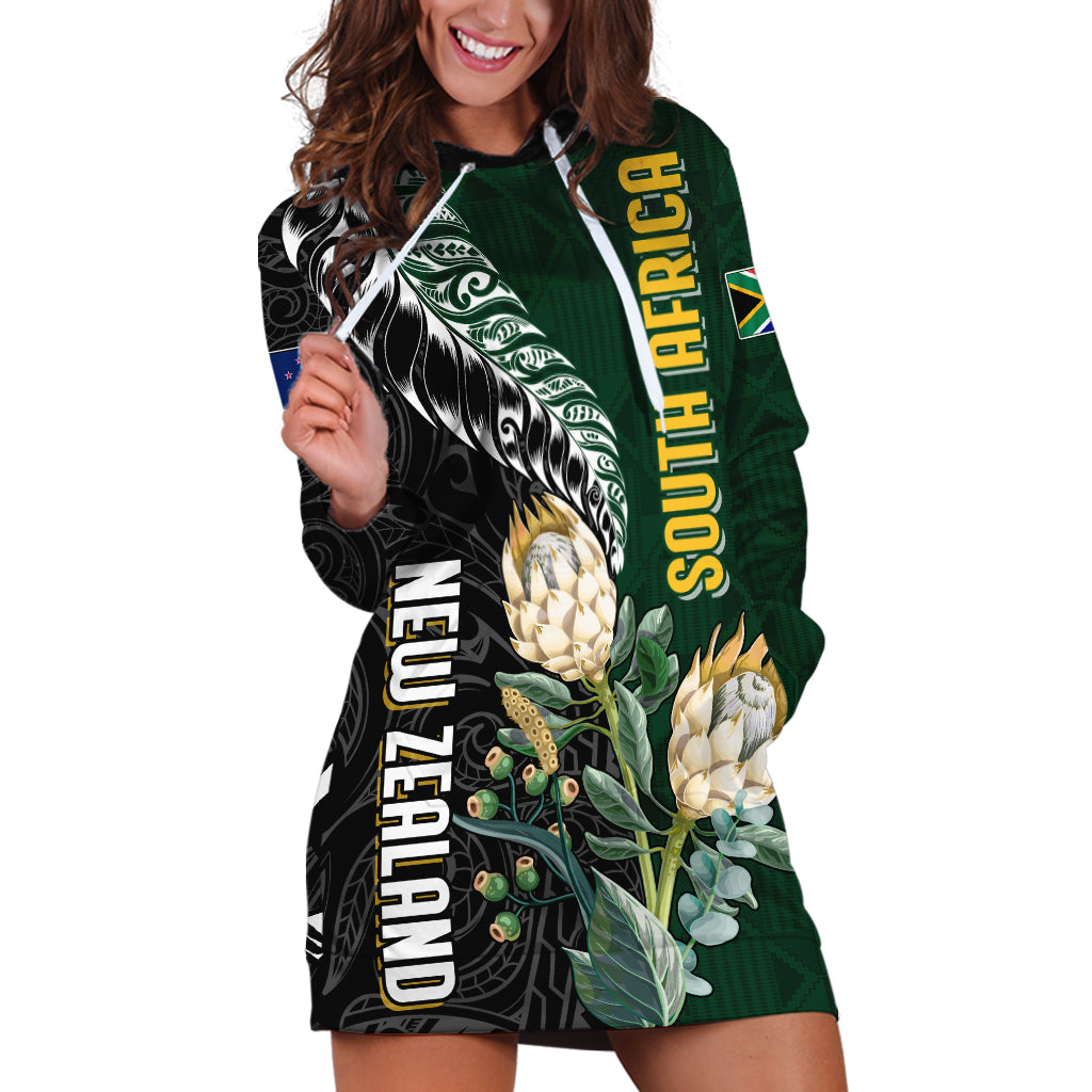 Custom South Africa Mix New Zealand Rugby 2023 Hoodie Dress World Cup Greatest Rivalry - Wonder Print Shop