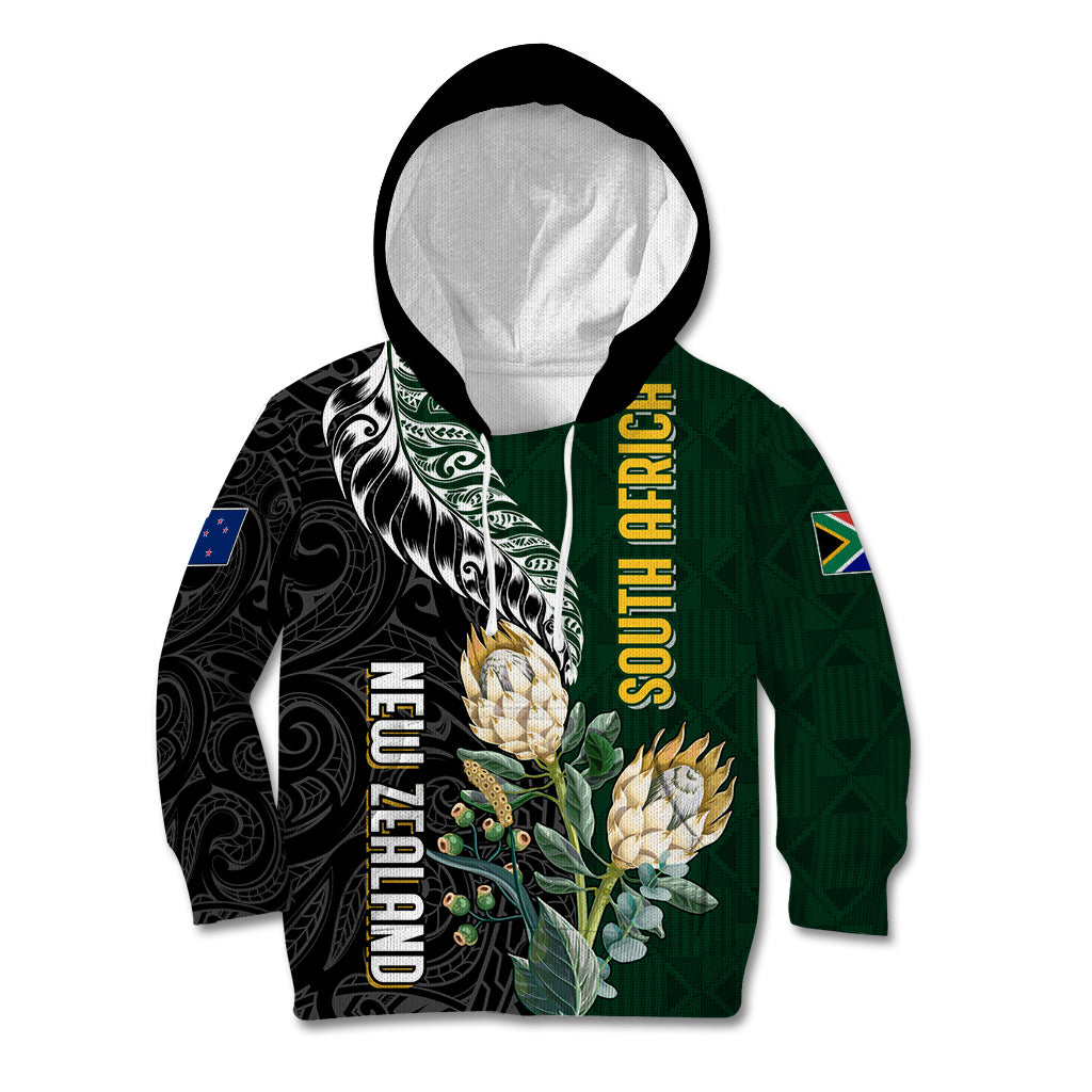 Custom South Africa Mix New Zealand Rugby 2023 Kid Hoodie World Cup Greatest Rivalry - Wonder Print Shop